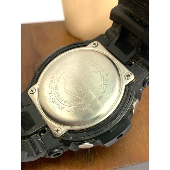 Casio Mens Watch G-Shock GAS100 Black Resin Analog Digital Tough Solar 47mm 5445 - Picture 6 of 14